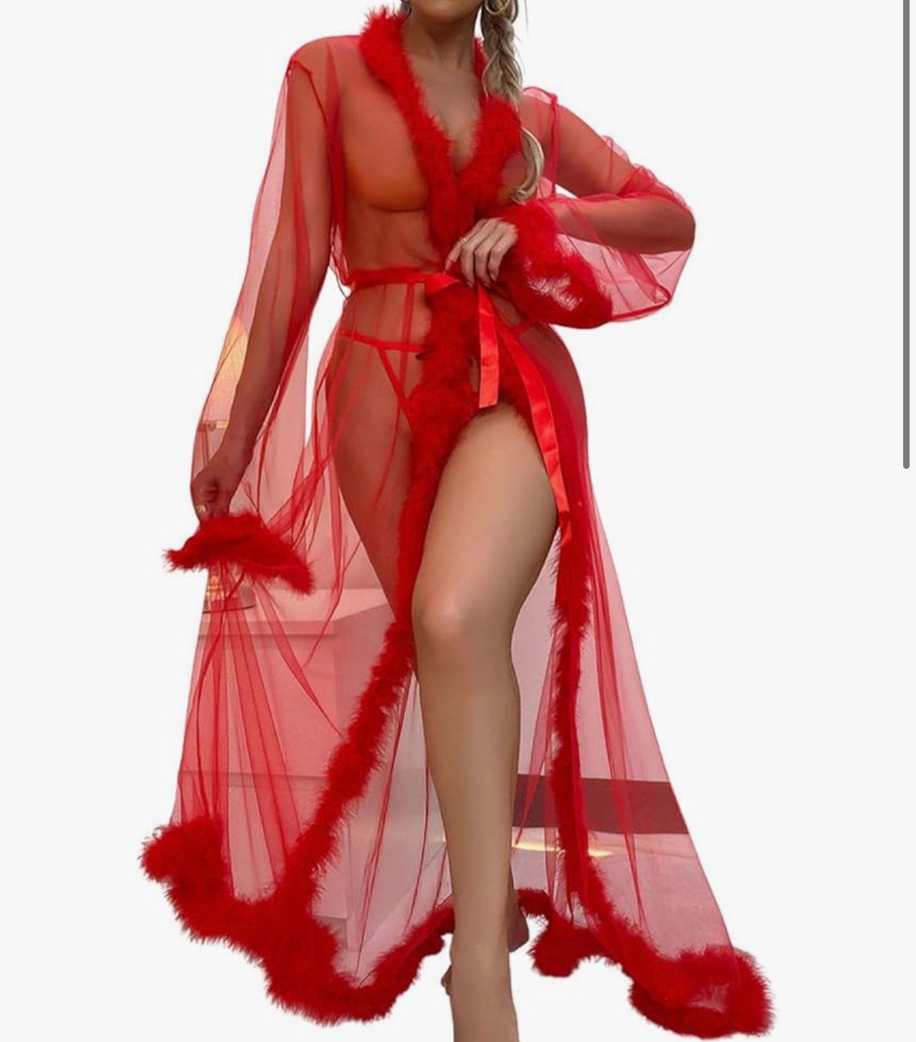 Long Sleeve Lace lingerie Robe